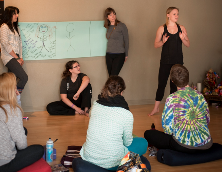 Chelsea Roff speaking during an Eat. Breathe. Thrive. workshop